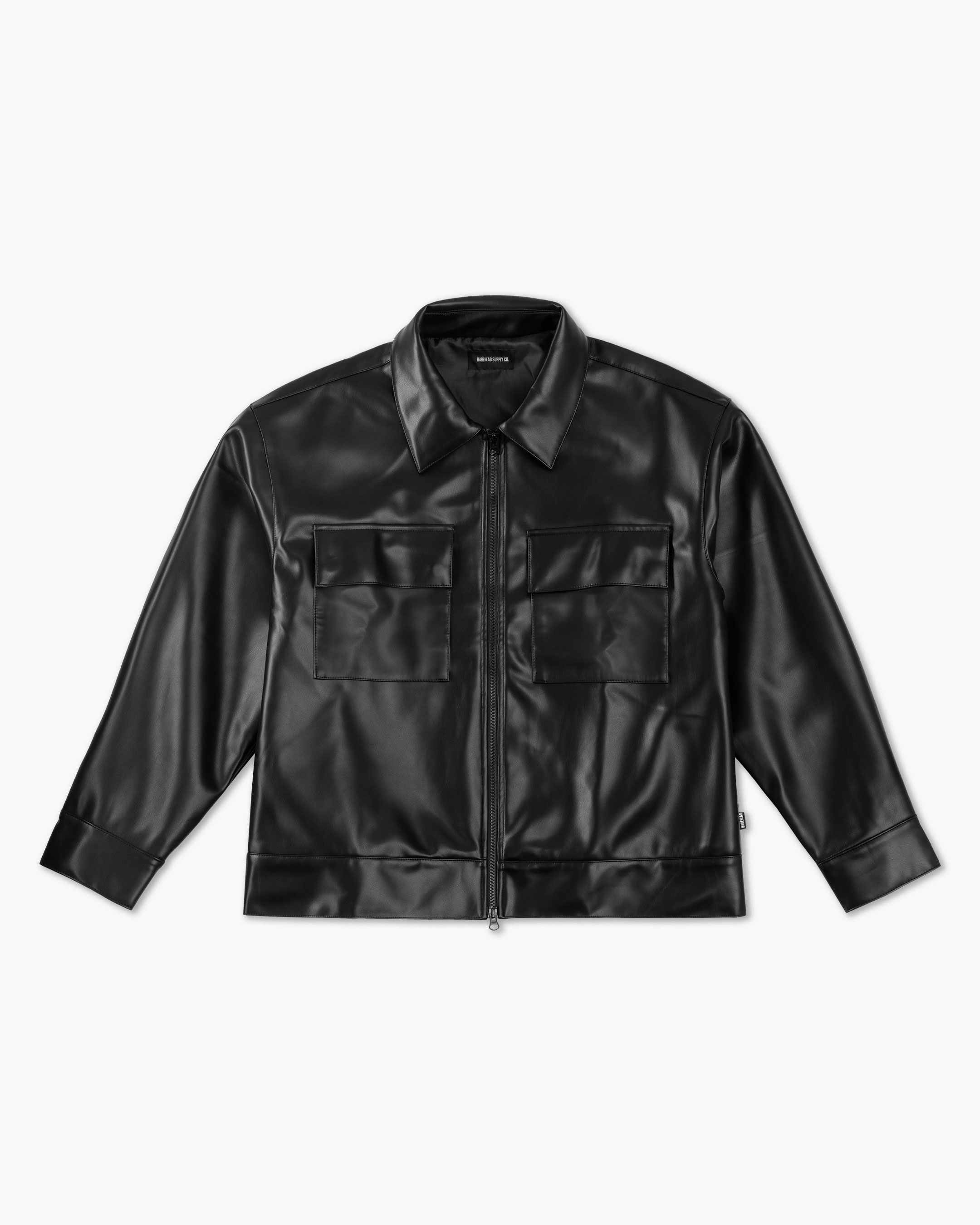 BOXY VEGAN LEATHER JACKET